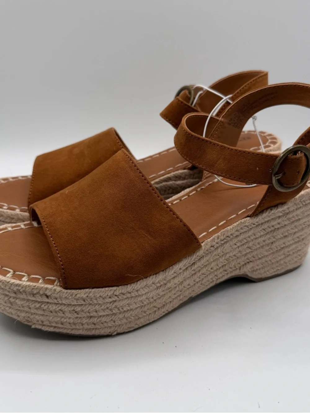 Seychelles Cognac Espadrille Platform Wedge Sandals Womens 9 Ankle Strap